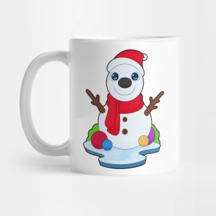 Snowman Christmas Santa hat Mug